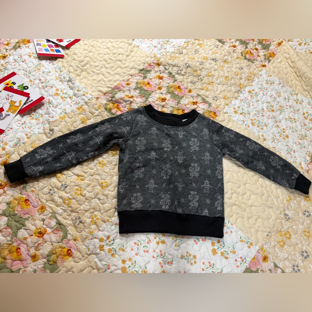 Kids Black Graphic Sweatshirt